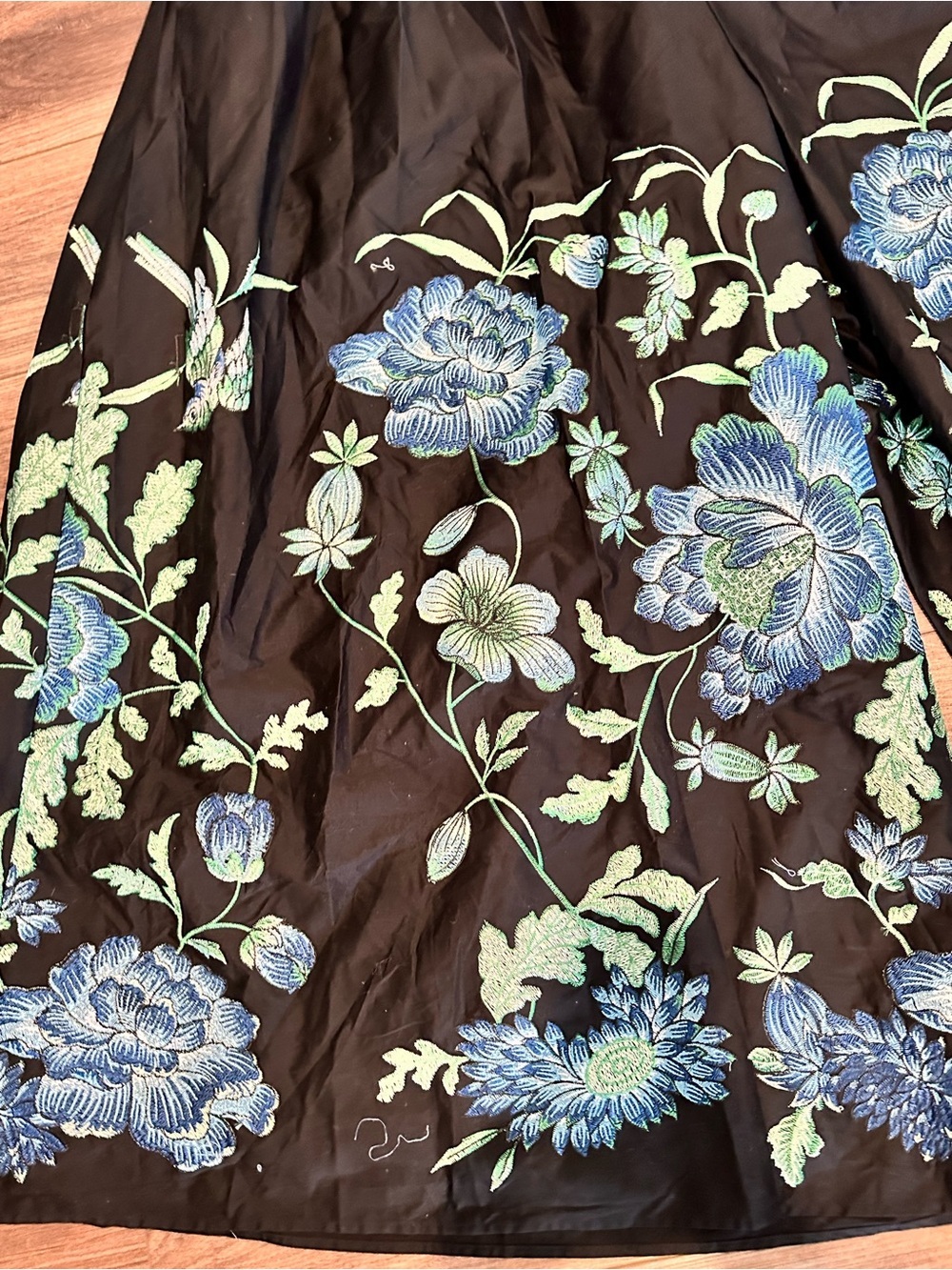 Anthropologie Hutch Strapless Embroidered Black Floral Wide-Leg Jumpsuit - Picture 6 of 12